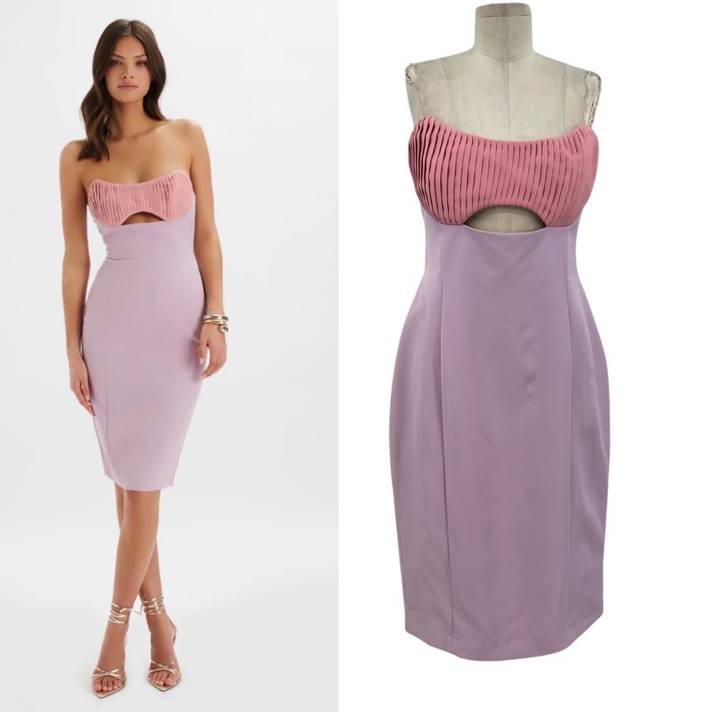 Lavish Alice Layla Dress Colorblocked Pleated Bandeau Lilac Purple Size US 12